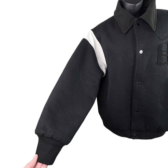 ASK YURSELF Banned Varsity Jacket Black White Men’s M Unisex Women’s XL Academia - Picture 7 of 16